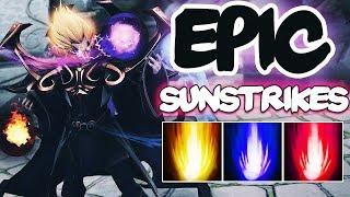 EPIC Sunstrike Skillshot Compilation by the Worlds Best Invoker Players ft. Miracle & more - Dota 2