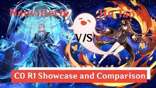 C0 R1 Showcase and Comparison  Hu Tao VS Neuvillette  Genshin Impact