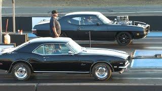 Old School Muscle cars drag racing