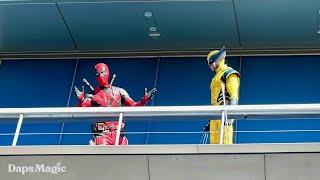 Deadpool & Wolverine Arrive at Avengers Assemble  Avengers Campus   Disneyland Resort 2024 4K