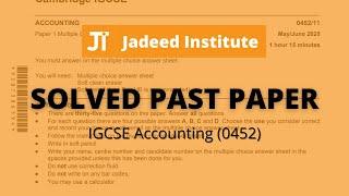 045222fm22  IGCSE Accounting Solved Past Papers  2022