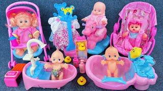 13 Minutes Satisfying with Unboxing Cute Doll Bathtub Playset，Baby Stroller Toys ASMR  Review Toys