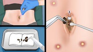 Is Your Belly Button Clean? ASMR Remove Navel Stone Animation  WOW Brain Animation