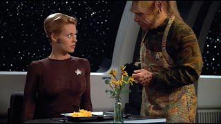 Seven of Nine learns to eat  HD Upscaling  Video Enhance AI  Star Trek Voyager - The Raven