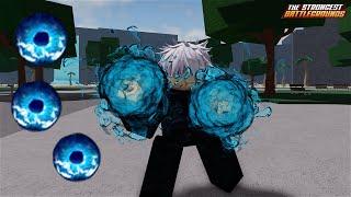 Using CUSTOM SHIBUYA GOJO MOVESET in ROBLOX The Strongest Battlegrounds