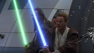 Qui Gon and Kenobi VS Trade Federation Droids  Star Wars The Phantom Menace 1999