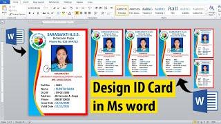 How to Design Identity Card in Ms word  Id Card Design in Microsoft Word  School Id Card Design 
