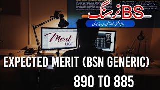 BSN Generic Merit List Upload BS Nursing Expected Merit