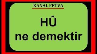 Hu ne demektir