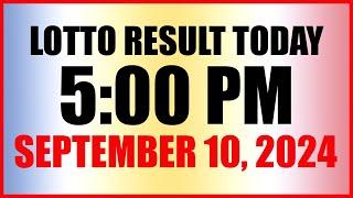 Lotto Result Today 5pm september 10 2024 Swertres Ez2 Pcso