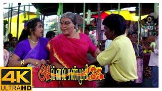 Avvai Shanmughi Tamil Movie 4K  Kamal fights in the market  Kamal Haasan  Meena  Gemini Ganesan