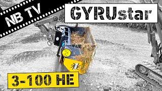 GYRUstar 3-100 HE Schaufelseparator  Sieblöffel mit Wacker Neuson Bagger  Mutterboden & Acker