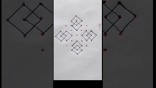 9×1 Dots Easy Rangoli Designs Aadi Month Kolam Daily Kolam Krithiks Kraftrangoli#shortsVideo