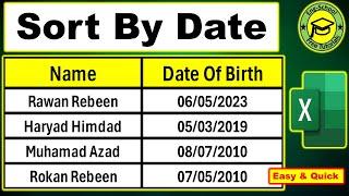 How to Sort By Date In Excel  How to Sort According to Date In Excel  Sort By Date Microsoft Excel