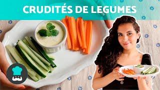 Petisco fit  crudités de legumes com molho de iogurte 