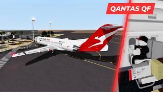 ROBLOX Airline Flight Review  Qantas QF  Fokker 100  Economy Class