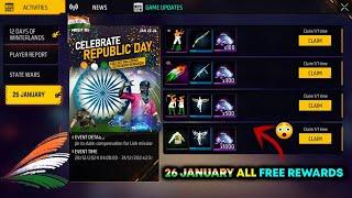 CLAIM 26 JANUARY ALL FREE REWARDS  - OB43 UPDATE FREE FIRE EVENT