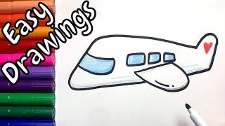 How to Draw Airplane  Easy Drawings