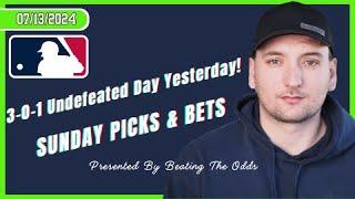 3-0-1 Undefeated Day Yesterday MLB Picks for July 14th 2024