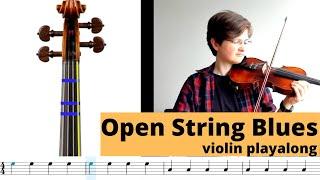 Open String Blues play along beginner violin