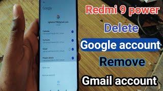 Delete Google account ।। how to remove email Id ।। Play store ID कैसे हटाएं ।। Redmi 9 power