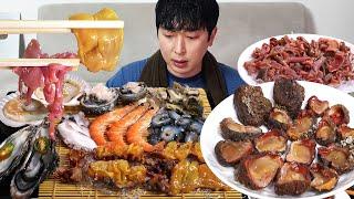 Various raw seafood MUKBANG REALSOUND ASMR EATINGSHOW