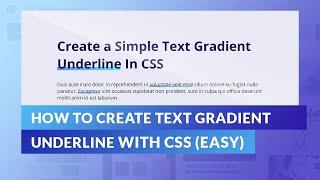 CSS Tricks Create a Custom Text Gradient Underline EASY