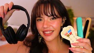 My Most Requested ASMR Triggers Wooden Makeup Headphone ASMR & more