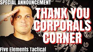 THANK YOU CORPORALS CORNER - SHAWN KELLY - PATHFINDER SCHOOL - Five Elements Tactical