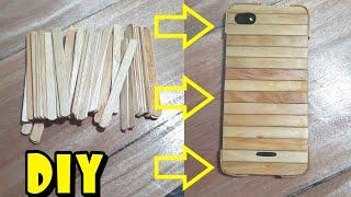 Making a case for a phone from ice cream sticks  Awesome DIY