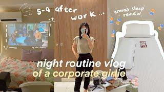 work vlog  nigh routine after work corporate girlie busy 9-5 life emma sleep review weyatoons