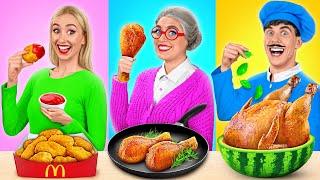 Me vs Grandma Cooking Challenge  Kitchen Hacks and Tricks by Mega DO Challenge