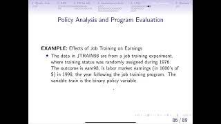 7.6 Policy analysis and program evaluation