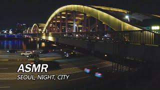 Seoul City Sounds and Traffic Ambience ASMR for Sleep and Study  Relaxing City at Night