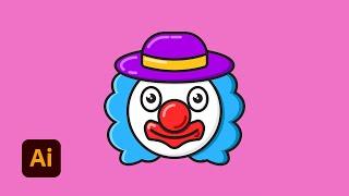 Drawing a Clown Adobe Illustrator CC Speed Vector Art