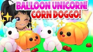 *NEW* BALLOON UNICORN & CORN DOGGO PETS in Adopt Me roblox