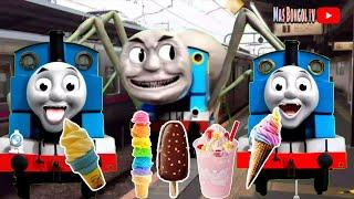 thomas exe laba - laba dan kereta api thomas makan es krim #keretaapithomas #thomasexe #spiderthomas