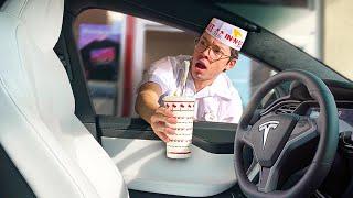 Sending Empty Tesla Autopilot Through Drive Thru