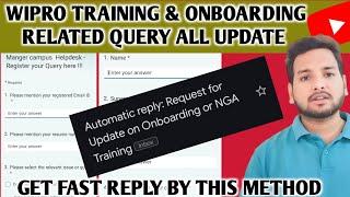 Wipro Training & Onboarding Query Mail Update  Pre-skilling Training  Survey Mail Connect Session