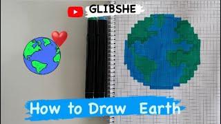 Малюнки по клітинках Планета Земля How to Draw Earth  #pixelart #drawing @Glibshe #howtodraw #земля