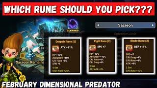 February 2023 Dimensional Predator Runes