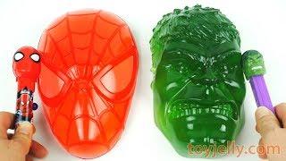 DIY How to Make Spiderman Hulk Mask Jelly Pudding Cake Toy Kinetic Sand Popsicle Ice Cream Cars Mold