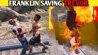 GTA V FRANKLIN SAVING TREVOR FROM MAFIA  #shorts