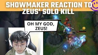 Showmaker reaction to Zeus solo kill  LCK Stream Moments