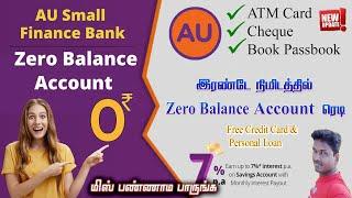 How to Open AU Bank Digital Zero Balance Account in Online  details in Tamil 2023@Tech and Technics