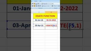 How to use the Excel EDATE function?  EDATE Function #shorts