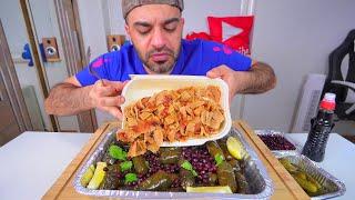 ورق عنب يبرق لذيذ بالشاورما على الطريقة البروزية الشهيرة Yabraq Sarma Dolma with Döner Eating Show