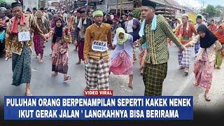 Viral Video Puluhan Orang Berpenampilan Seperti Kakek Nenek Ikut Gerak Jalan