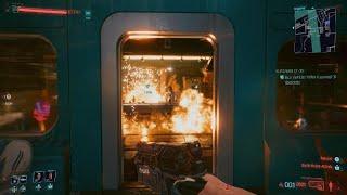 Cyberpunk 2077 Just being bored and throwing grenades at Tom in Toms Diner