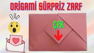 Origami Sürpriz Zarf Nasıl Yapılır?  Kağıttan Zarf Yapımı   Origami Okulu